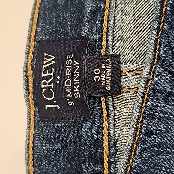 J. Crew Blue Jeans Denim Pant 9" Mid-Rise Skinny Button Fly Signature Stretch 30 - Picture 10 of 16